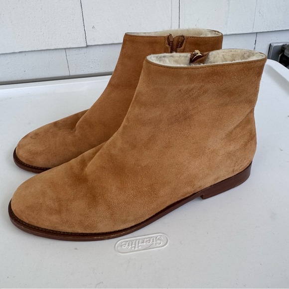 Mansur Gavriel Flat Shearling Ankle Boot Camel size 38 - Picture 1 of 16